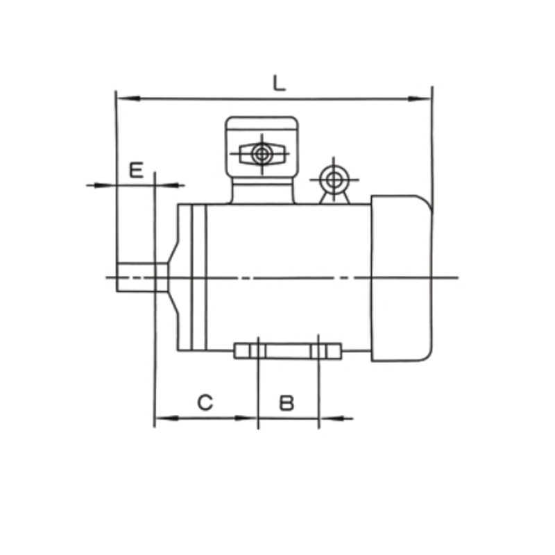 機座帶底腳、端蓋上無凸緣的電動機(B3)